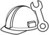 White Hardhat With Wrech Clip Art