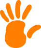 Left Orange Hand Clip Art