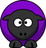 Sheep Looking Cross-eyed Purple  Clip Art