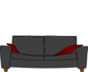 Gray Couch With Pillows Clip Art