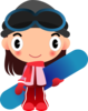 Girl With Snowboard Clip Art