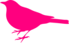 Pink Bird Silhouette Dark Clip Art