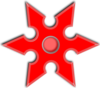 Red Throwing Star Clip Art