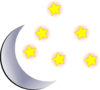 Moon And Start Clip Art