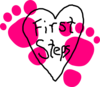 First Steps Heart Logo Clip Art