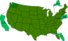 Turquoise U.s. Map Clip Art