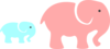 Grey Elephant Mom & Baby/pink And Blue Clip Art
