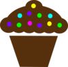 Polka Dot Cupcake Brown Clip Art