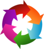 Six 6 Rainbow Circular Arrows Clip Art