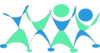 Dancing People Teal And Blue Clip Art