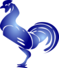 Blue Rooster Stencil Clip Art