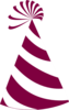 Burgundy And White Party Hat Clip Art