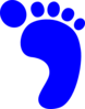Right Foot Print Blue Clip Art