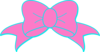 Hot Pink Turquoise Bow Clip Art