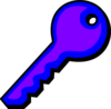 Purple Blue Key Clip Art