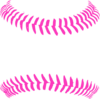 Bright Pink Baseball Stitching Clip Art
