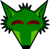 Green Fox Head With Eyes Clip Art