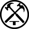 Crossed Hammers Bw 100x100 Clip Art