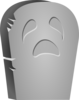 Rounded Tombstone With Sad Face Clip Art