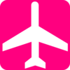White Aeroplane With Pink Background Clip Art