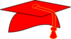Graduation Cap - Red Fill - Black Background Clip Art