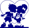 Dark Blue Valentine Kiss Clip Art