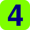 Green And Blue Number 4 Clip Art
