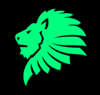 Lion Head Light Green Clip Art