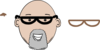 Bald Man Face Cartoon With Mustache Clip Art