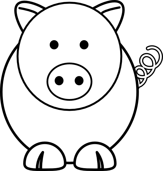 clipart pig black and white - photo #40