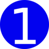 Blue, Rounded,with Number 1 Clip Art
