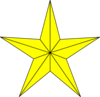 Yellow Lined Star Clip Art