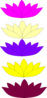 5 Mix Lotuses Clip Art