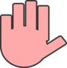 Flat Hand Pink Clip Art