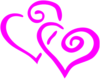 Hot Pink Intertwined Hearts Clip Art