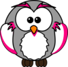Pink/grey Owl Clip Art