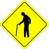Old Person Crossing Sign  Clip Art