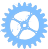 Light Blue Chrome Cog Wheel Clip Art