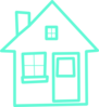 Very Light Turquoise House 5 Clip Art
