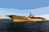Tugboats Tow The Decommissioned Aircraft Carrier Uss Midway Into The San Diego Bay. Clip Art