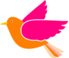 Orange Bird Right Clip Art