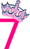 Pink Tilted Tiara And Number 7 Clip Art