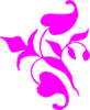 Magenta Flower Corner Vine Clip Art