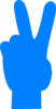 Blue Peace Hand Clip Art