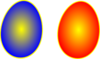 2 Radial Color Eggs Clip Art
