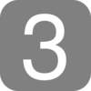 Gray, Rounded, Square With Number 3 Clip Art