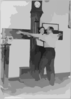[new York City Police Dept. Activities: Taking Bertillon Measurements--armspan] Clip Art