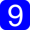 Blue, Rounded, Square With Number 9 Clip Art