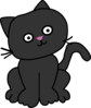 Black Cat With Tilted Head Clip Art
