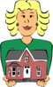 Real Estate Agent Holding House Clip Art